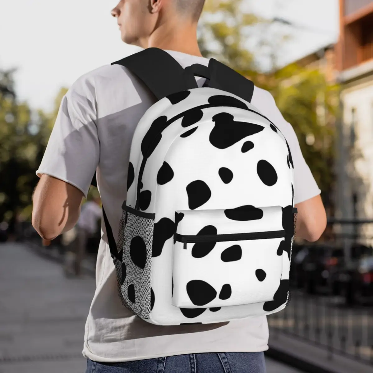 Spotted Cow Cattle Backpack Daypack Large Capacity Boys Girls BookBag School Bag Shoulder Bags for Men Women