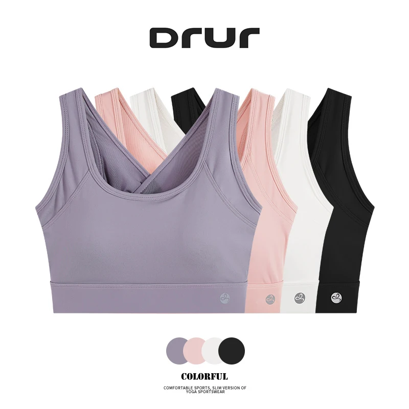 DRUR Sports Bra For Women Underwear Gym Clothes High Support Fitness Bralette With Pad Running Tops Sportswear 2025 Workout Bra