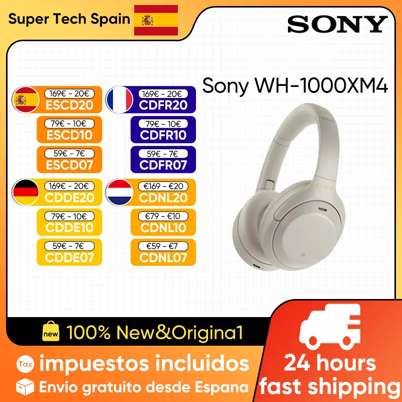 Sony WH-1000XM4 Noise Cancel ling Kopfhörer Multi-Point-Bluetooth-Verbindung eingebautes Mikrofon