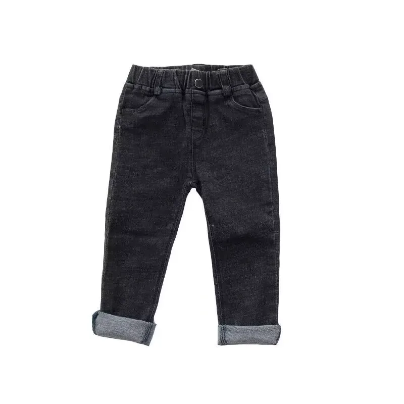 Boys and Girls\' Jeans Autumn and Winter New Children\'s Warm Plush Thickened Pants Children\'s Wear Baby Casual Pants