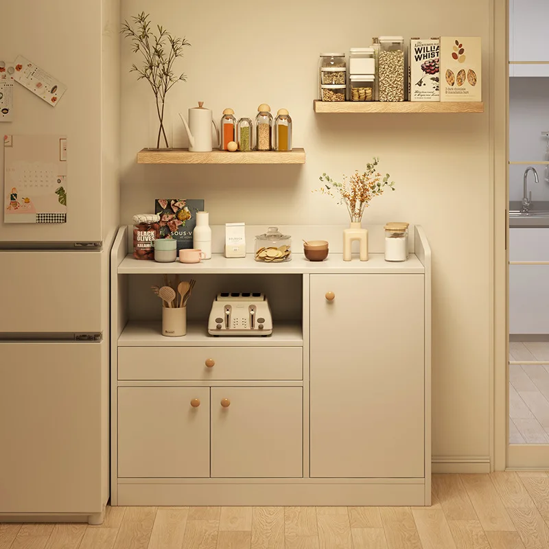 

Edge cabinet integrated against the wall Household tea cabinet Large capacity Kitchen locker Cabinet Living room locker Storage