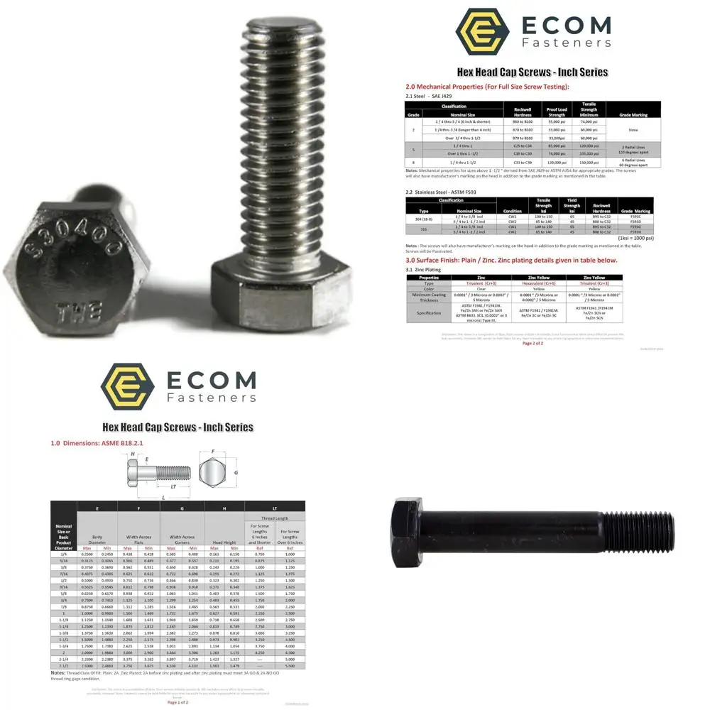 

Stainless Steel Hex Cap Screws 18-8 Grade, 25 Pack, 5/8 Inch by 1-1/4 Inch, Coarse Thread, Fully Threaded, Hex Bolts for Heavy D