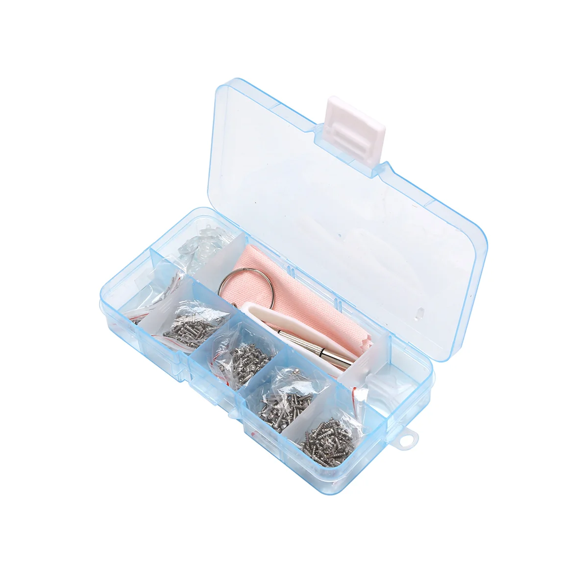 Eyeglass Sunglass Repair Kit with Screws Tweezers Screwdriver Tiny Mini Screws Nuts Assortment Glasses Repair Nose Pads