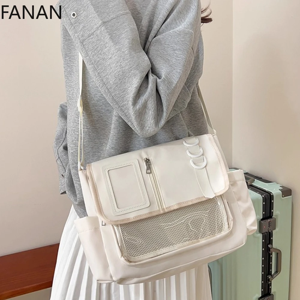 

Новинка 2024 года, сумка Kawaii Ita для больших сумок, сумки для девочек-подростков, прозрачная сумка через плечо JK, сумка через плечо Bolso