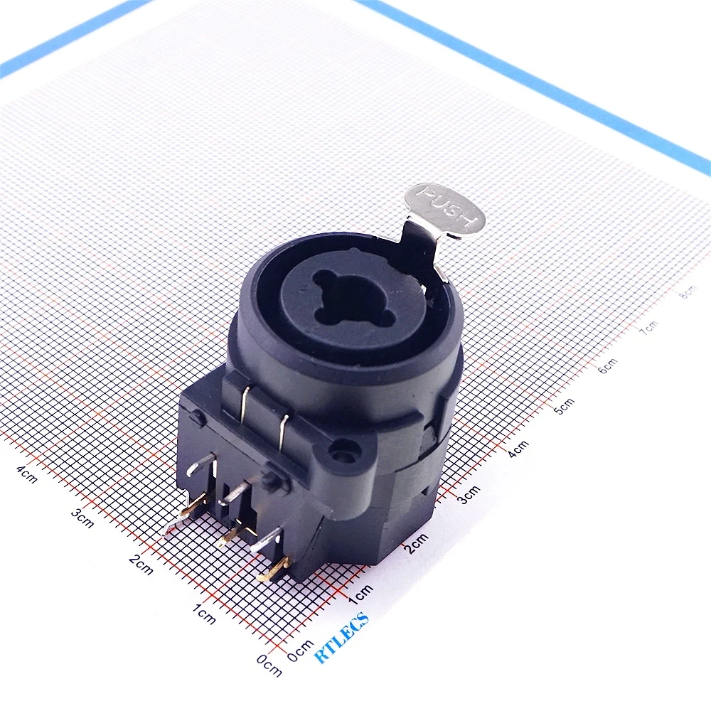 1 Pc 3 Conductor XLR Receptacle Female Socket Panel Mount 1/4 Audio Jack 6.35MM TRS Stereo Jack PCB Solder 7 Pin Right Angle