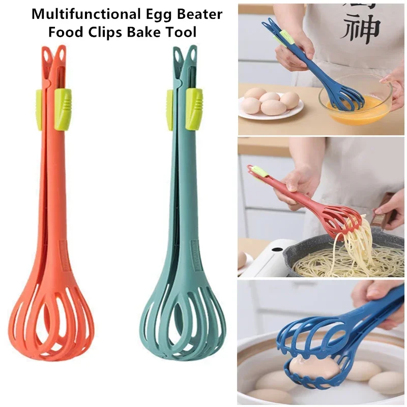 Batedor de Ovos Manual Multifuncional 1 Peça para Bolo, Creme, Macarrão e Ovo Cozido - Ferramenta de Cozinha com Clip para Mistura