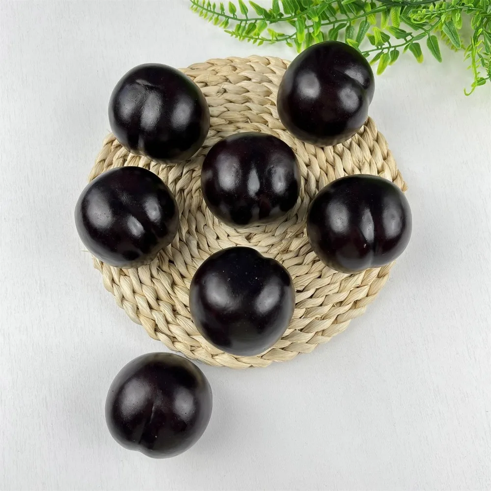 

10pcs Durable Mini Artificial Foam Black Plum Realistic Lifelike Fake Plum Fruit Handicrafts Simulation Plum Model Kitchen Table
