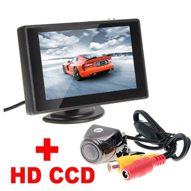 

4.3"Digital TFT LCD Mirror Car Parking Monitor+170 Degree Car Rear view Rearview Camera 2 in 1 Auto Parking Assistance System