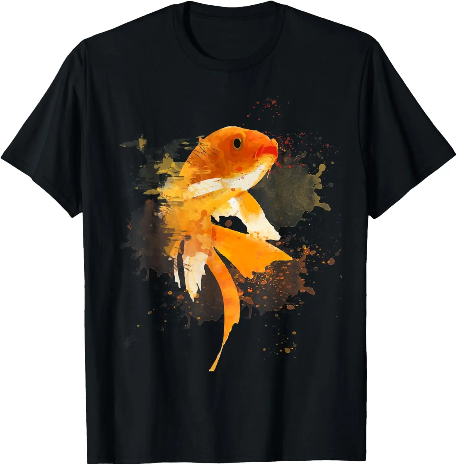 

Акварельная футболка с рисунком золотой рыбки, мужская мягкая хлопковая футболка с коротким рукавом в японском стиле карпа