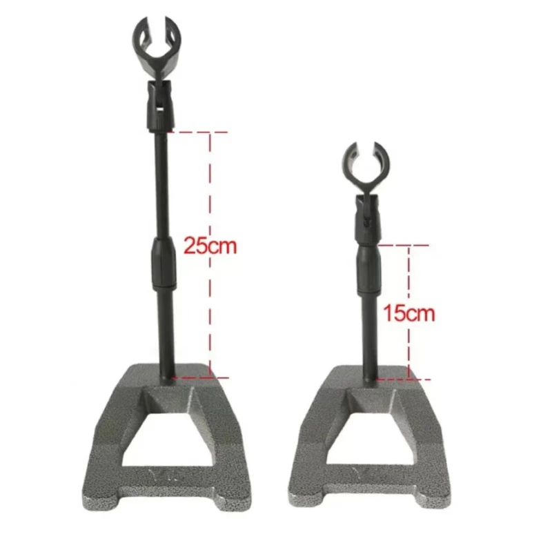 For Desktop Microphone Stand Adjustable Mic Holder 2 clips Table Stand Lifting and Weighting Base Shockproof Network Live