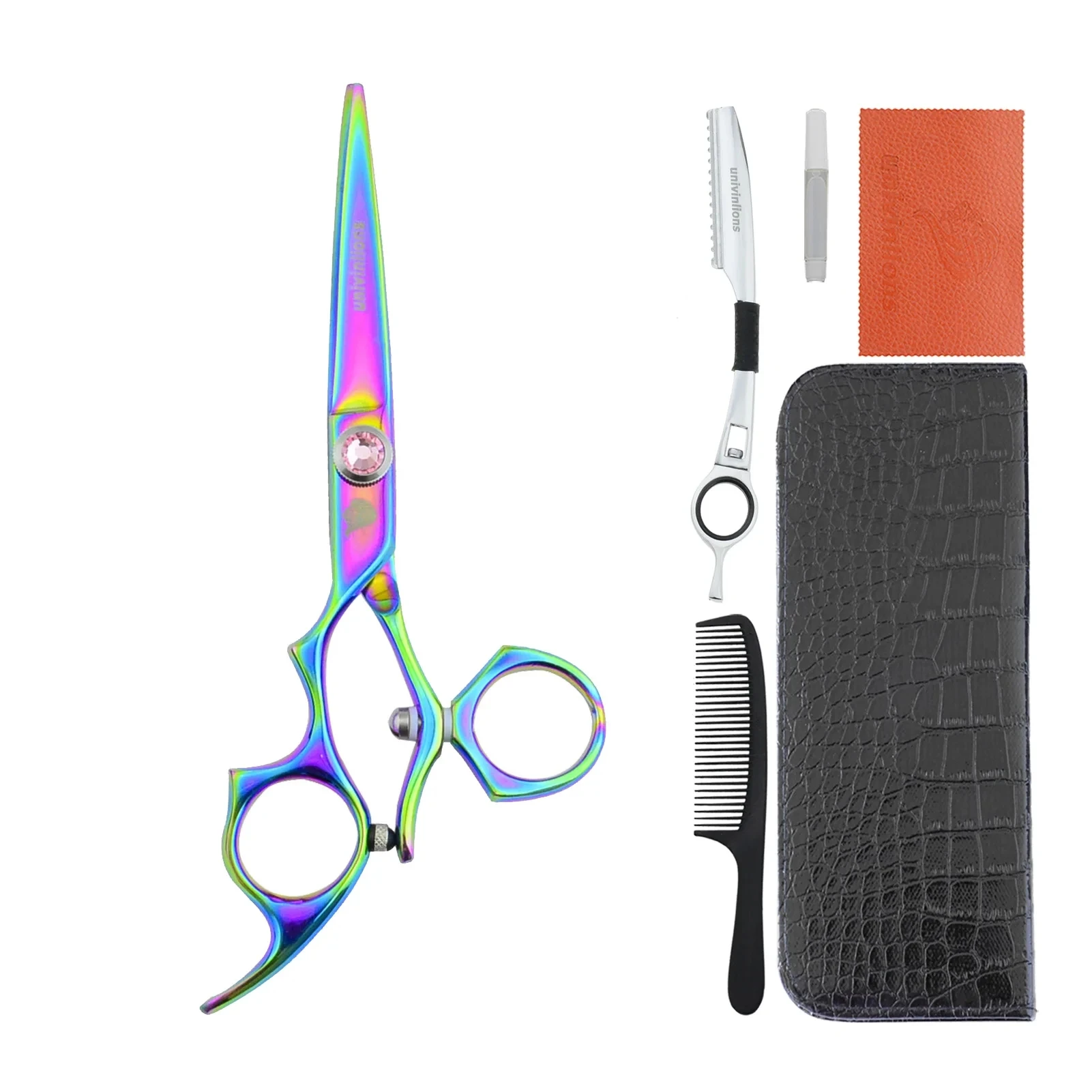 5.5 Inch Left Handed Cutting Scissors Lefty Barber Salon Left Handed Rotating Thumb Scissors Rotary Haircut Flying Shears