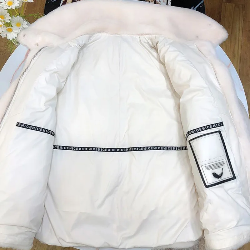 Winter Lamb Fur Coat Women Thick Faux Leather Sheepskin Coat Streetwear Waterproof Winter Shearling Bomber Jacket JJ675