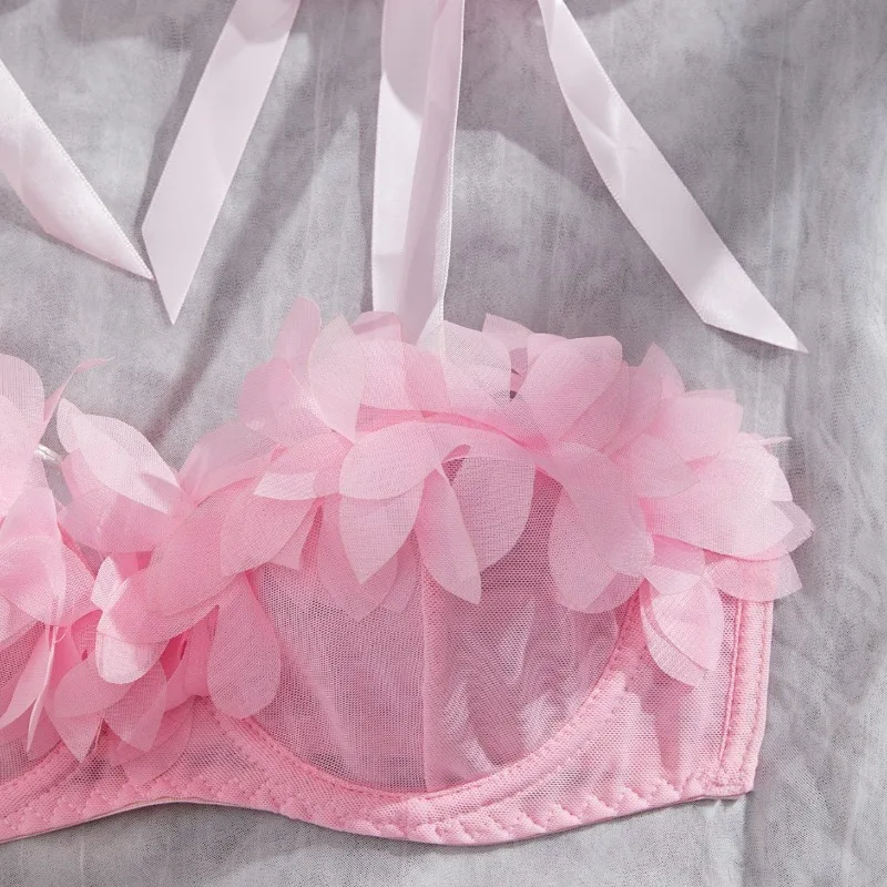 Toucheart المثيرة الملابس الداخلية اللباس الداخلي 2 قطعة شبكة انظر من خلال القوس عقدة الأشرطة تشكيل الجسم الرغبة النقية مغر المرأة الحميمة الصدرية مجموعة