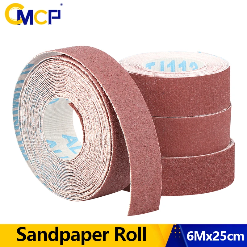 CMCP 4/5/6 Roll Grits Sandpaper Dry Grinding Emery Sanding Belt Drawable Abrasive Paper Pack with Dispenser Cloth