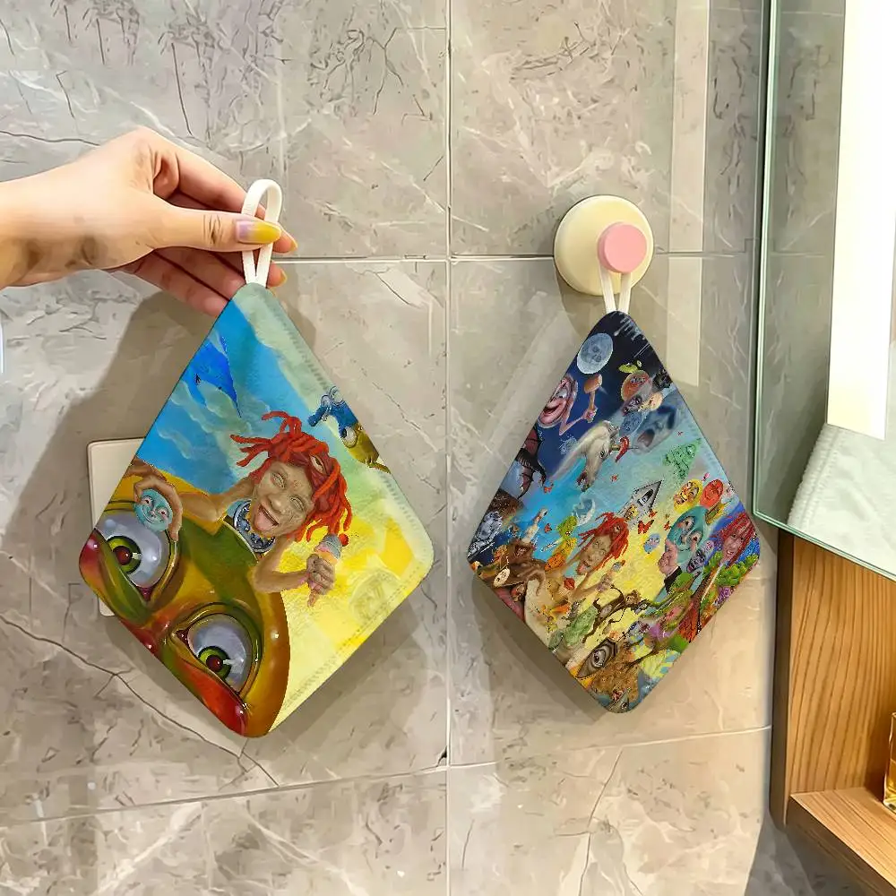 Rapper T-Trippie Funny R-Redd Polyester Cotton Hand Wiping Towel, Hanging Towel, Quick Dry for Kitchen Bathroom Daily Supplies