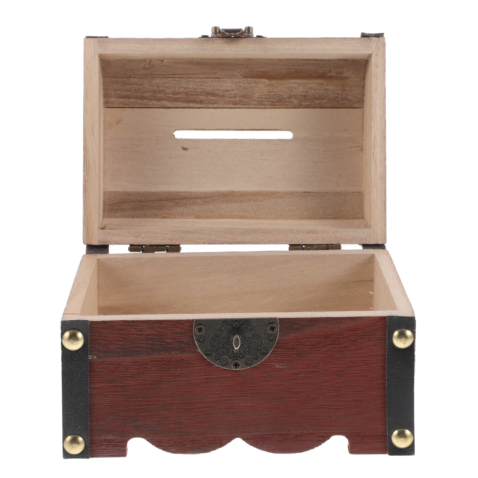 나무 보물 상자 잠금 저금통 어린이 대용량 돈 저금 상자 창의적인 선물 어린이용 나무 보물 상자