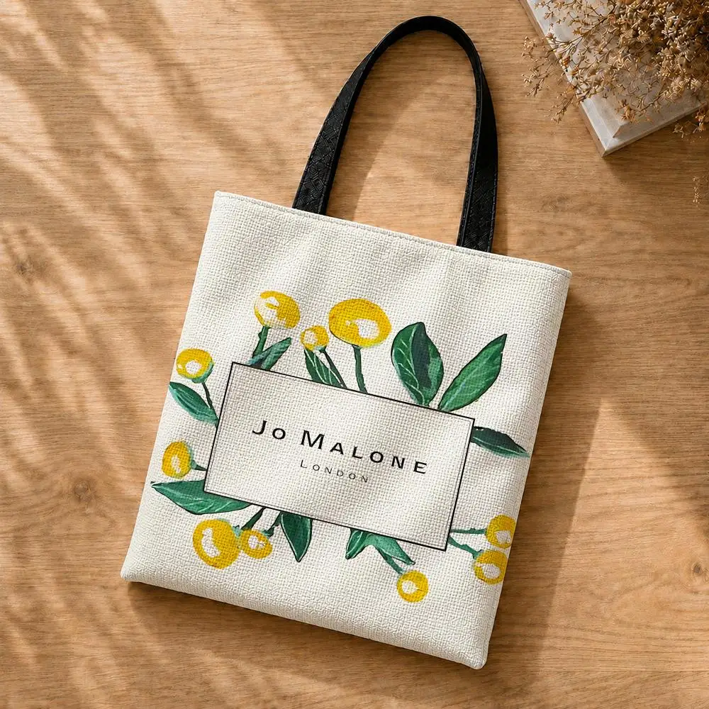 Brand logo Jo Malone London Storage Bags Polyester Canvas Tote Lightweight Foldable Reusable Shopping Bag Shoulder Straps view 6
