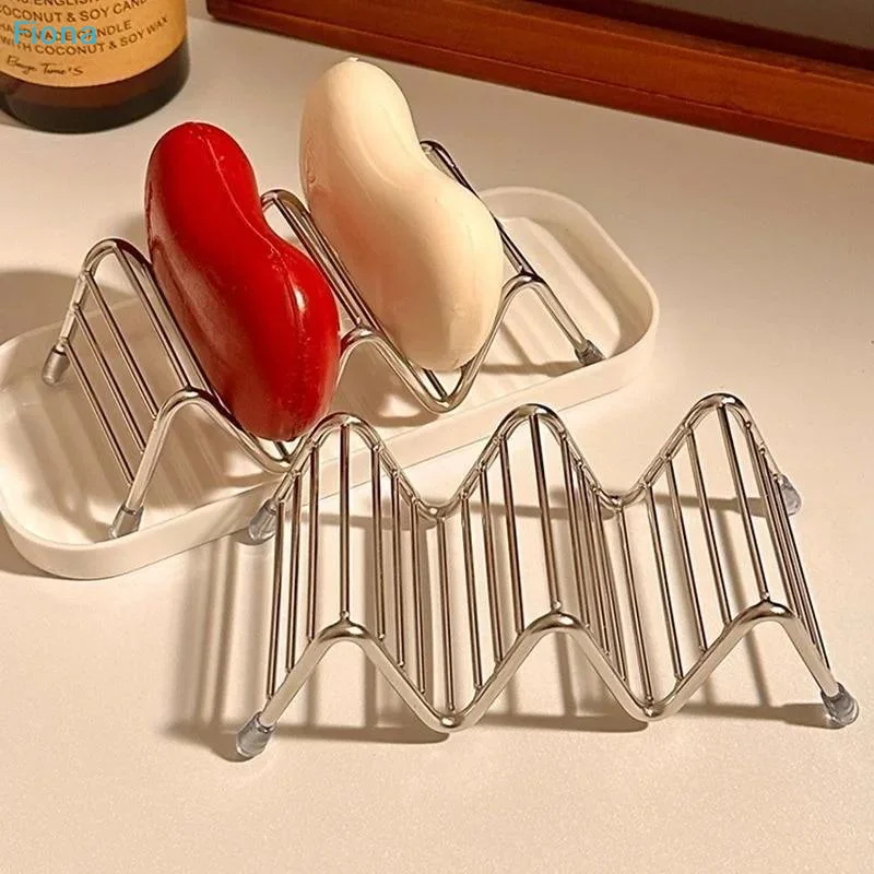 ✔ Porte-savon en acier inoxydable, porte-savon auto-drainant avec plateau d'égouttement pour salle de bain