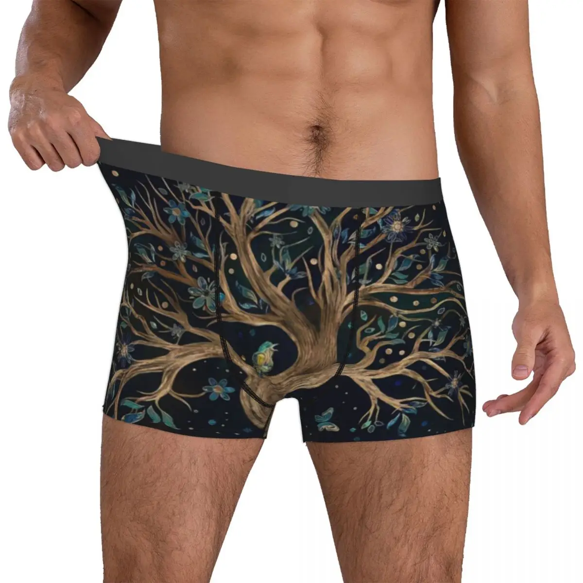 The Tree Of Life-Calzoncillos de algodón para hombre, ropa interior, pantalones cortos ventilados