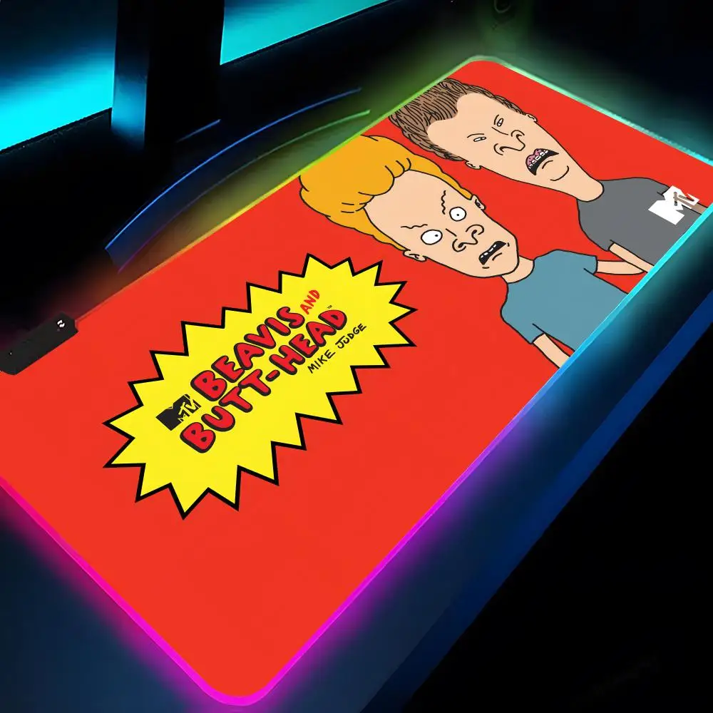 

Beavis And Butthead Mouse Pad Rgb Xxl Laptop Mat Gaming Mousepad Backlit Keyboard Gamer Girl Table Pads Desk