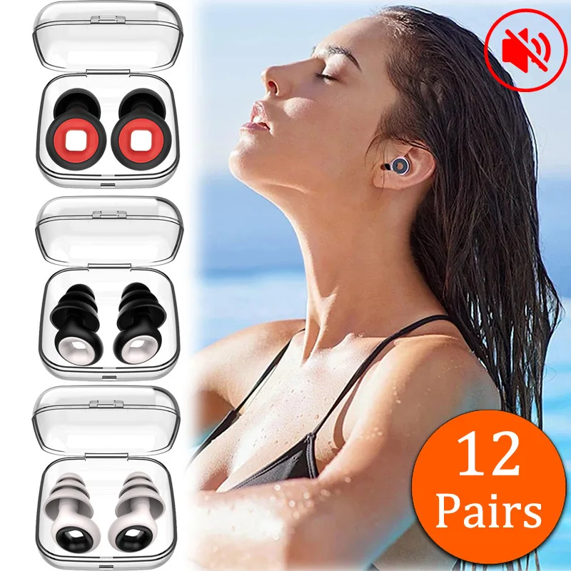 

New Silicone Sleep Noise Earplug Set Swimming Ear Plug Canceling Noise Reduction Supplies Soundproof Noise Canceling Earplugs