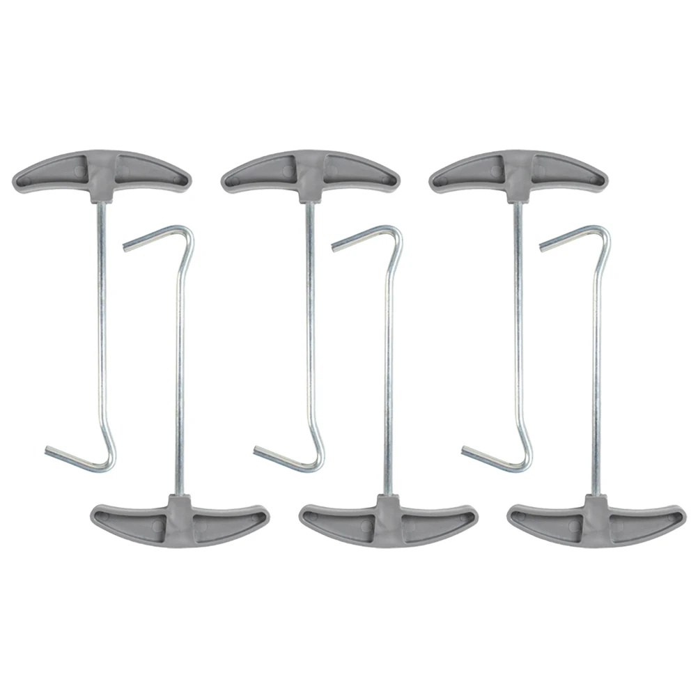 

6pcs Tent Pegs Puller Durable Alloy Camping Hook Supplies Lightweight Portable Stake Lifter Peg Hooks Outdoor Gear
