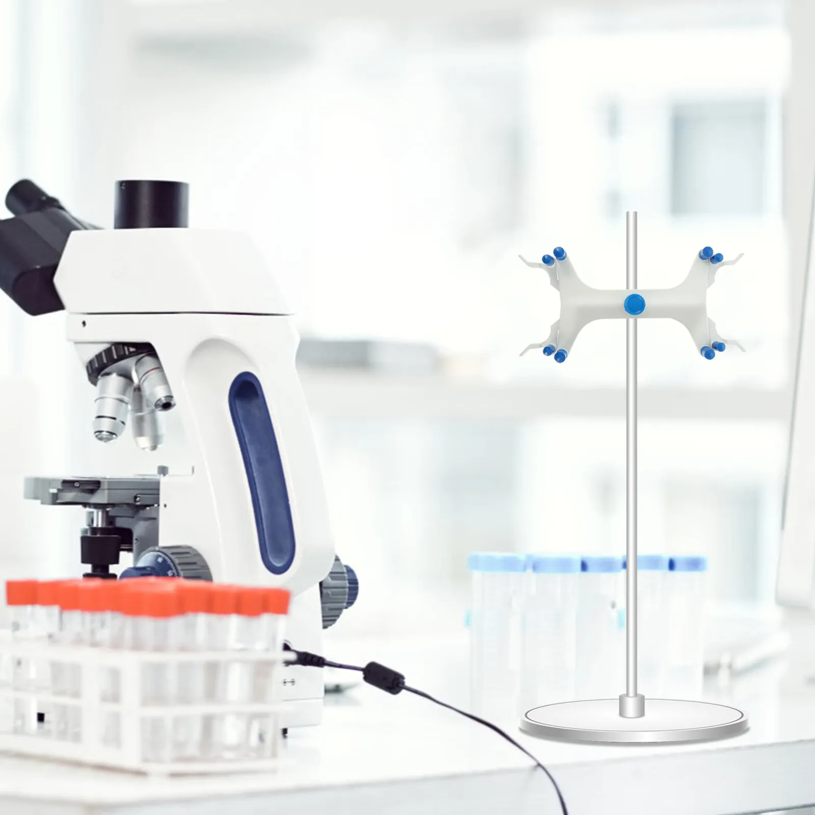 

Plastic Double Burette Clamp Spring Loaded with Rubberized Silicone Coating for Stable Titration Experiments Buret