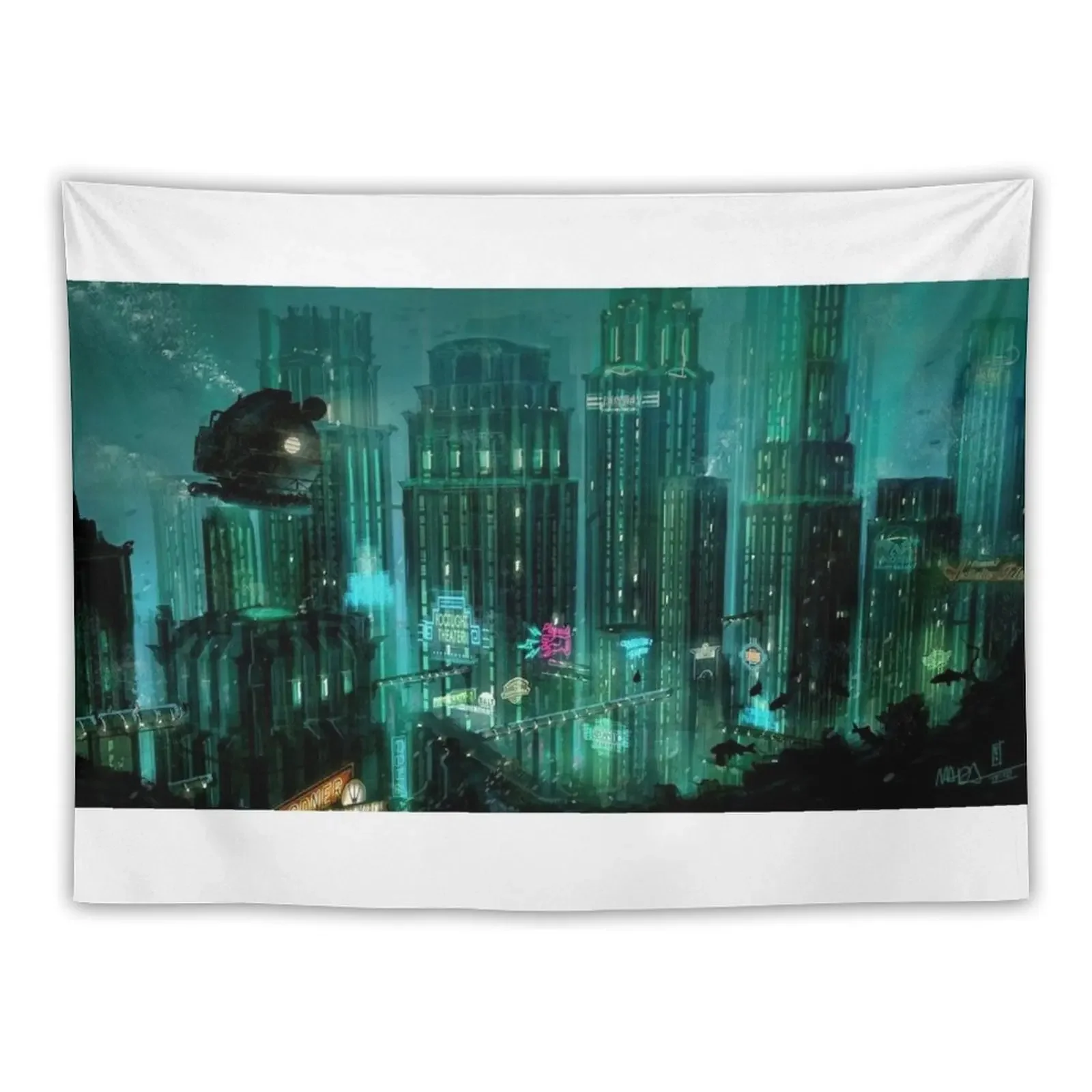 

Bioshock Drowned City Artwork Tapestry Wall Tapestries Room Decor Korean Style Home Decoration Accessories Tapestry