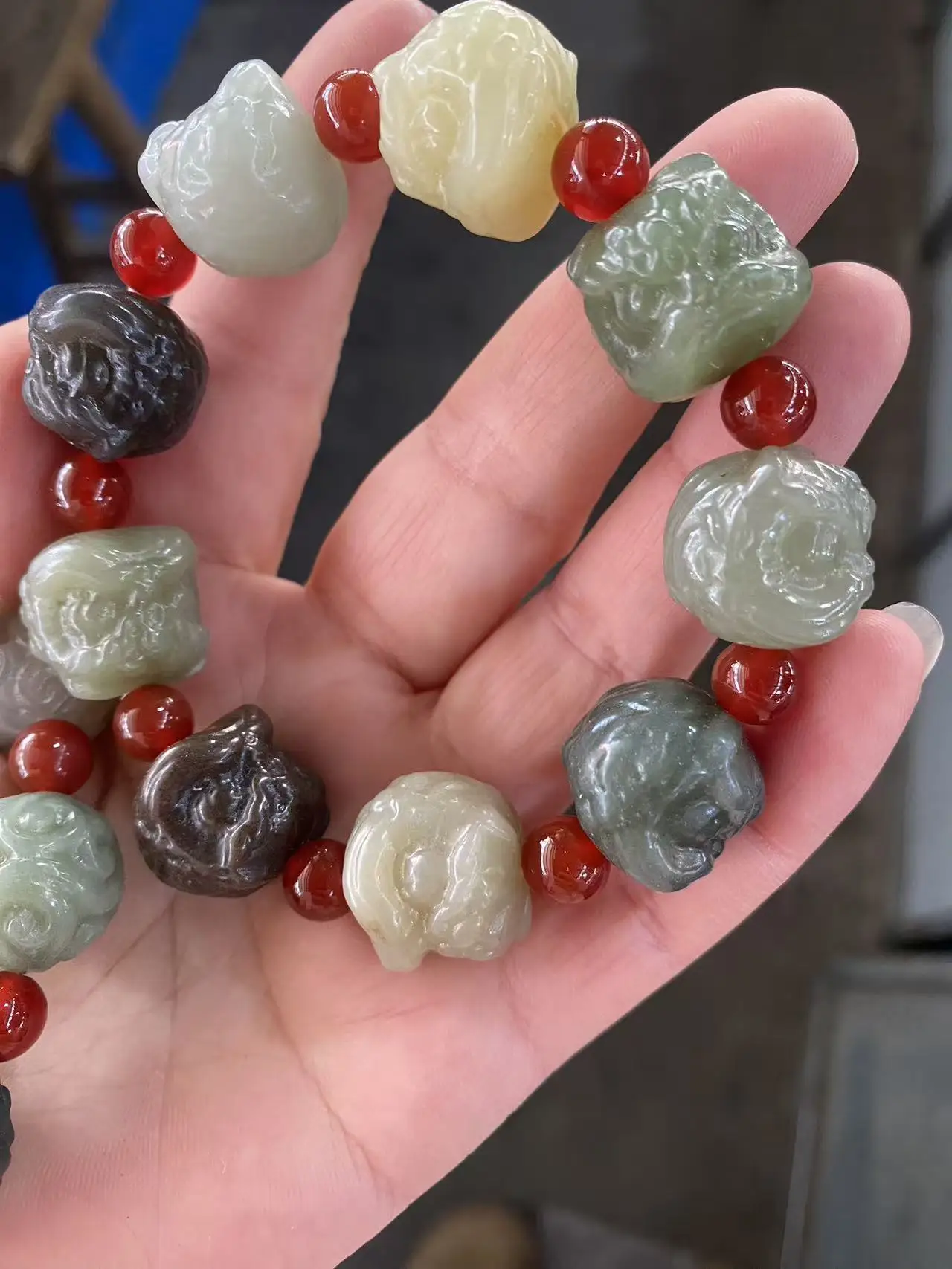 Certified Natural Bracelet HandCarved Hetian Jade Unisex Handring Men Women Lucky Jewelry Gif
