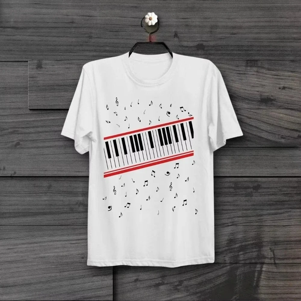 2026 Fashion New Retro Short Sleeved Men's Clothing Piano Beats Music Retro Hip Hop Men's and Women's 3D Printed T-shirt