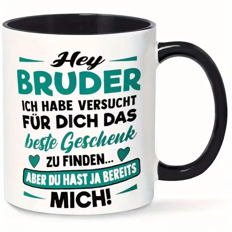 1 Novelty Mug with a Brotherly Theme - Coffee and Tea Mug with a Brotherly Design, 11/360ml Capacity, Hand Wash Only - Fun Gift for a Brother, for Office or Daily Use - Cup for Everyday Use