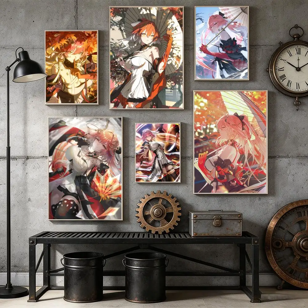 Affiche murale autocollante étanche Game Changli Wuthering Waves pour décoration de salon et chambre à coucher