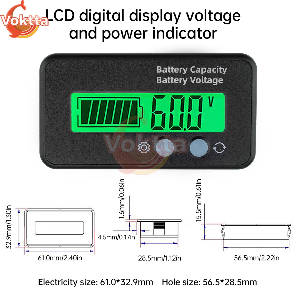 DC 6-100V Lead Acid Lithium Battery Capacity Indicator LCD Digital Voltmeter Car Motorcycle Voltage Battery Charge Tester Tool