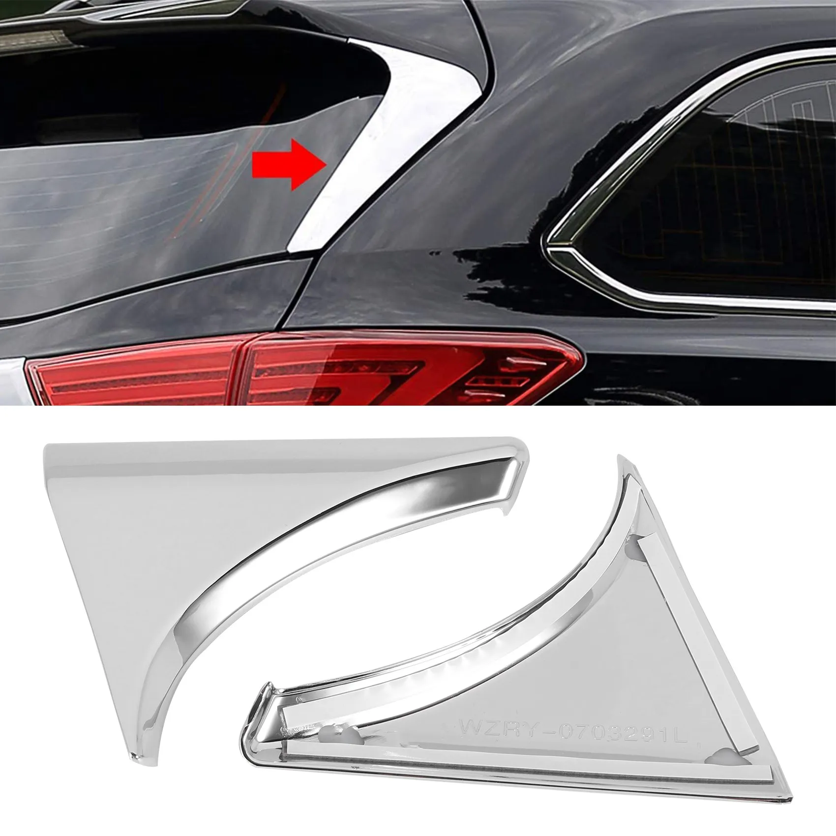 Car ABS Chrome 2Pcs Spoiler per lunotto posteriore trim Cover adatta per J11 2014 2015 2016 2017