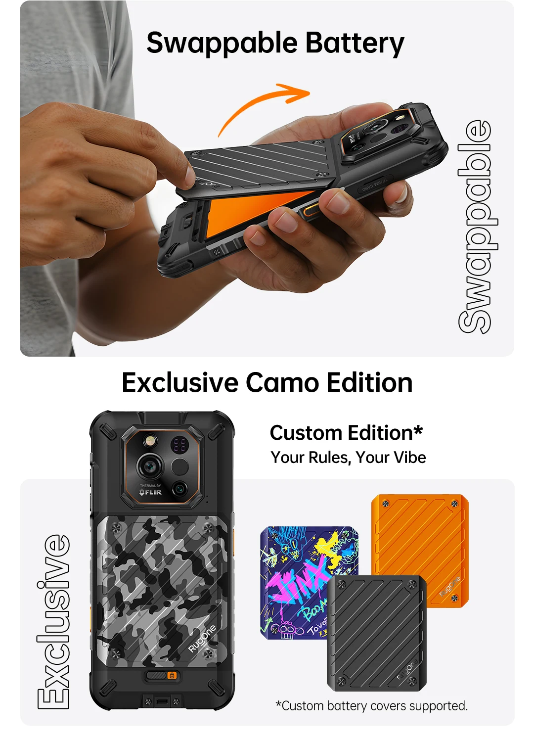 Ulefone RugOne Xever 7 Pro 5G Rugged Phone Thermal Imaging Android 15 Smartphone 512GB ROM 12GB RAM 120Hz AMOLED NFC 5500mAh