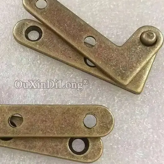 Retro 4Pairs Solid Pure Brass Door Pivot Hinges Invisible Hidden Cabinet Hinges Insert Furniture Door Hinges Install Up & Down