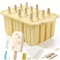 Popsicles Molds, 12 Pieces Silicone Popsicle Molds Easy-Release BPA-free Popsicle Maker Molds Ice Pop Molds Homemade Popsicle