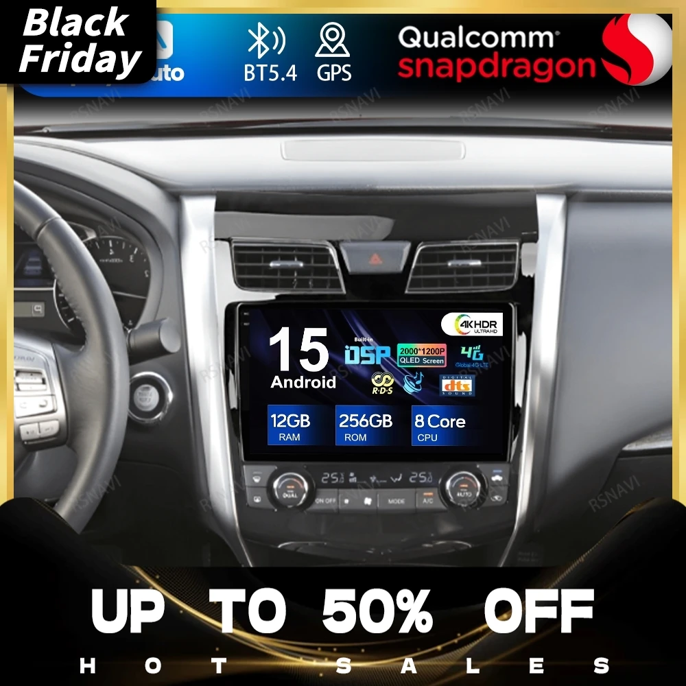 Android 15 For Nissan Teana (L33) 2013-2015 360 Camera Navigation 8 Core WIFI+ 4G LTE DSP Systems IPS NO 2DIN Stereo Wireless BT