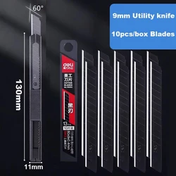 Deli Utility Knife Set 9mm SK5 Metal Blades Pocket Knife Cutting Paper Box Demolition Express Knife for Home School Supplies