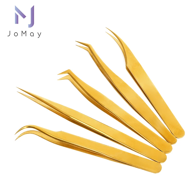 JOMAY Eyelash Beauty Tweezers Eyelash Grafting Stainless Steel Tweezers Planting False Eyelashes Auxiliary Tools