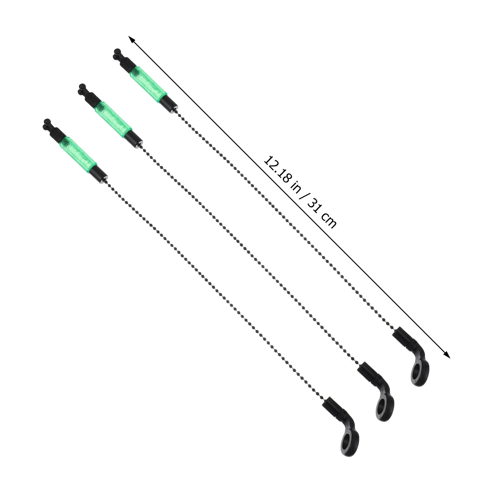 3 pçs sinal de alarme de pesca com swingers ferro prático kit cabides haste acessórios linha indicador alerta engrenagem