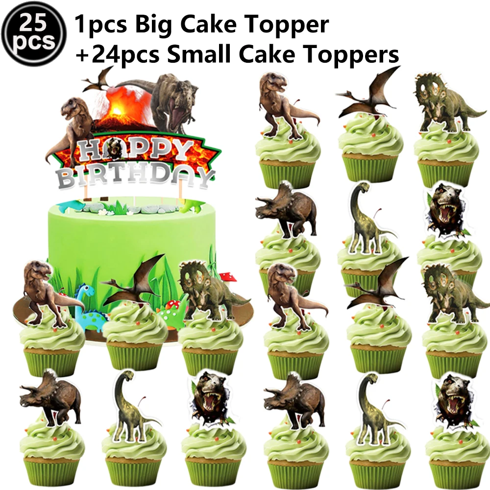 Dinosaurier Party Drei Rex Kuchen Topper Dinosaurier 3. Geburtstag Dekoration für Jungen Dino Geburtstag Party Supplies Kuchen Dekor – Detail 2