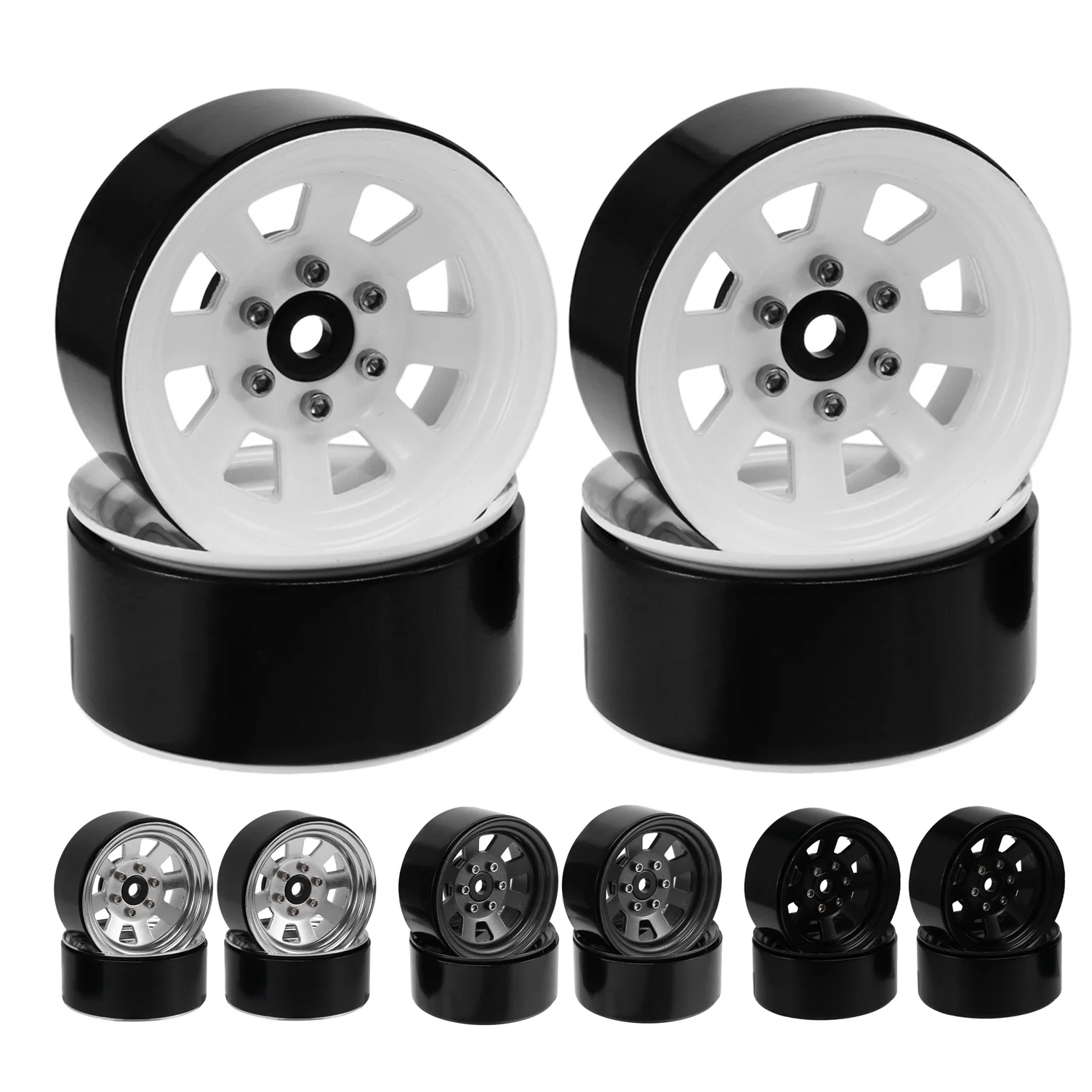 car wheels 4pcs crawler tires 1\'9 beadlock Wheel Rim for 1/10 RC Crawler Car Axial SCX10 Pro Traxxas RC4WD D90 Redcat Gen8 trx4