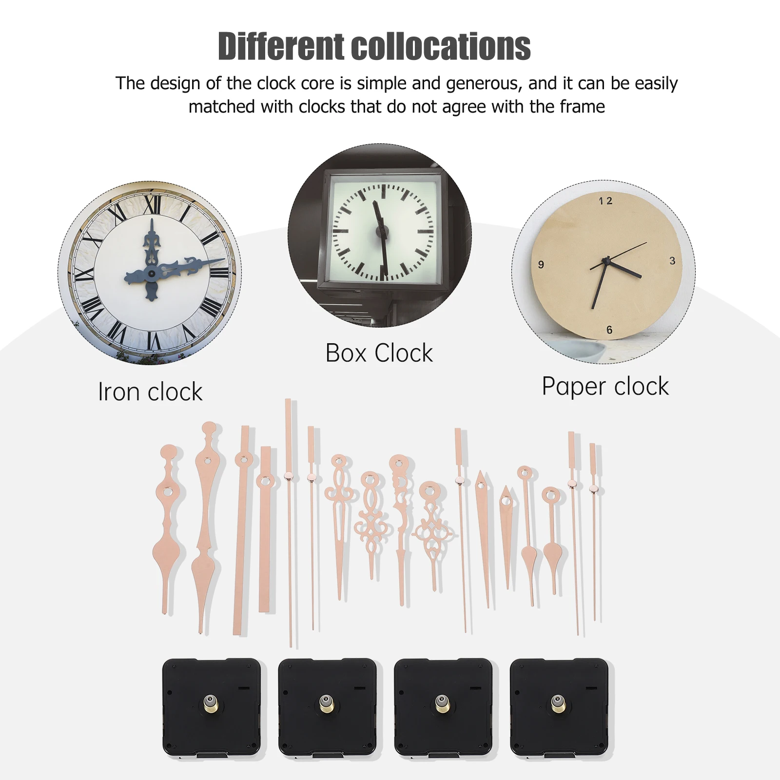 

4Sets Wall Clock Movement DIY Durable Quiet Quartz Replacement Mechanism Kit for Home Clock Parts Accurate Timekeeping