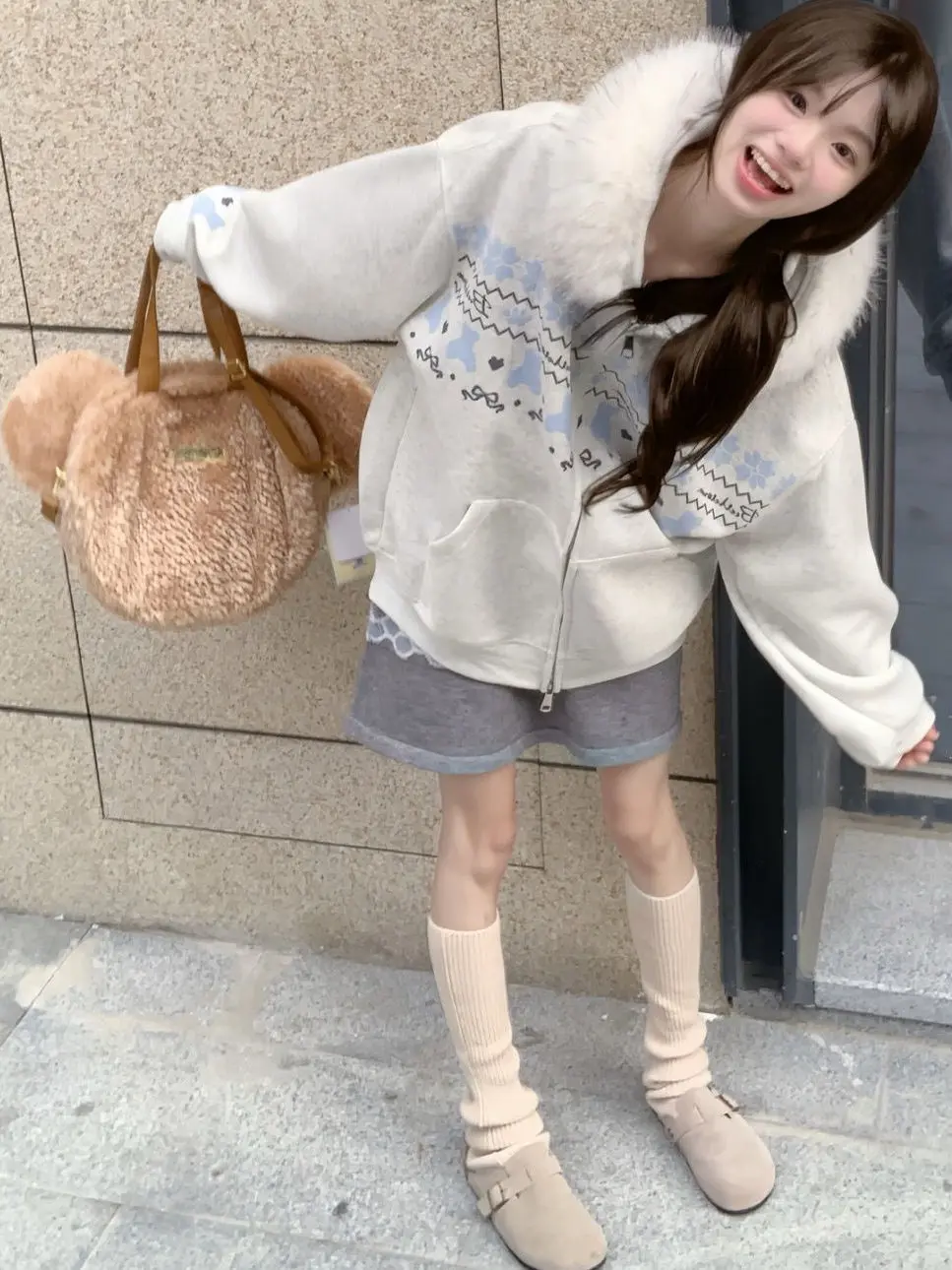 

Женская толстовка Sweet School Sle с вышивкой и принтом, осенне-зимняя, утепленная, с флисовым воротником, свободная верхняя одежда, кардиган