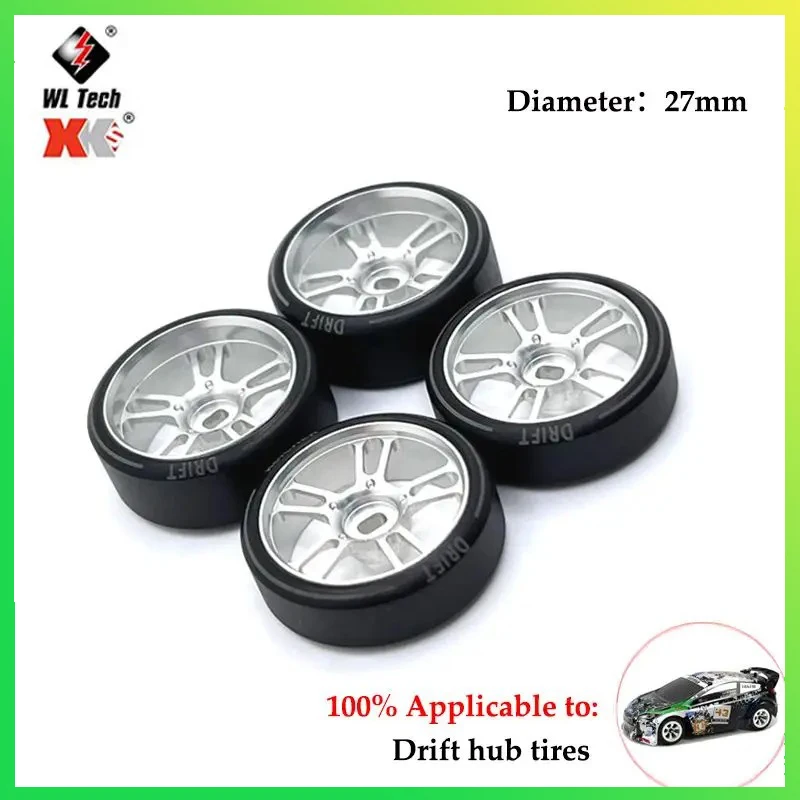 4pack Lot Upgrade Hard Drift Wheel Tires Compatible with Wltoys 1 28 K989 K969 284131 RC Car Upgrade Parts RC  Car Accessories