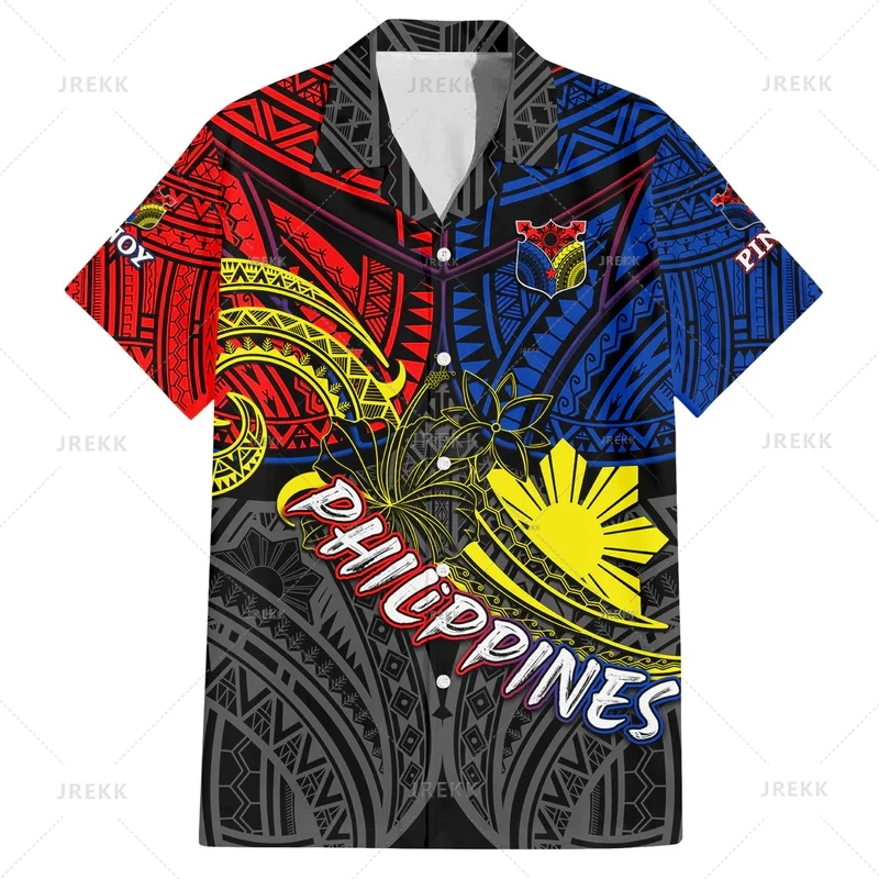 Harajuku Fashion 3D Philippines Happy IndependenceDay Printed Shirts Men Philippines National HeroesDay Graphic Shirts & Blouses