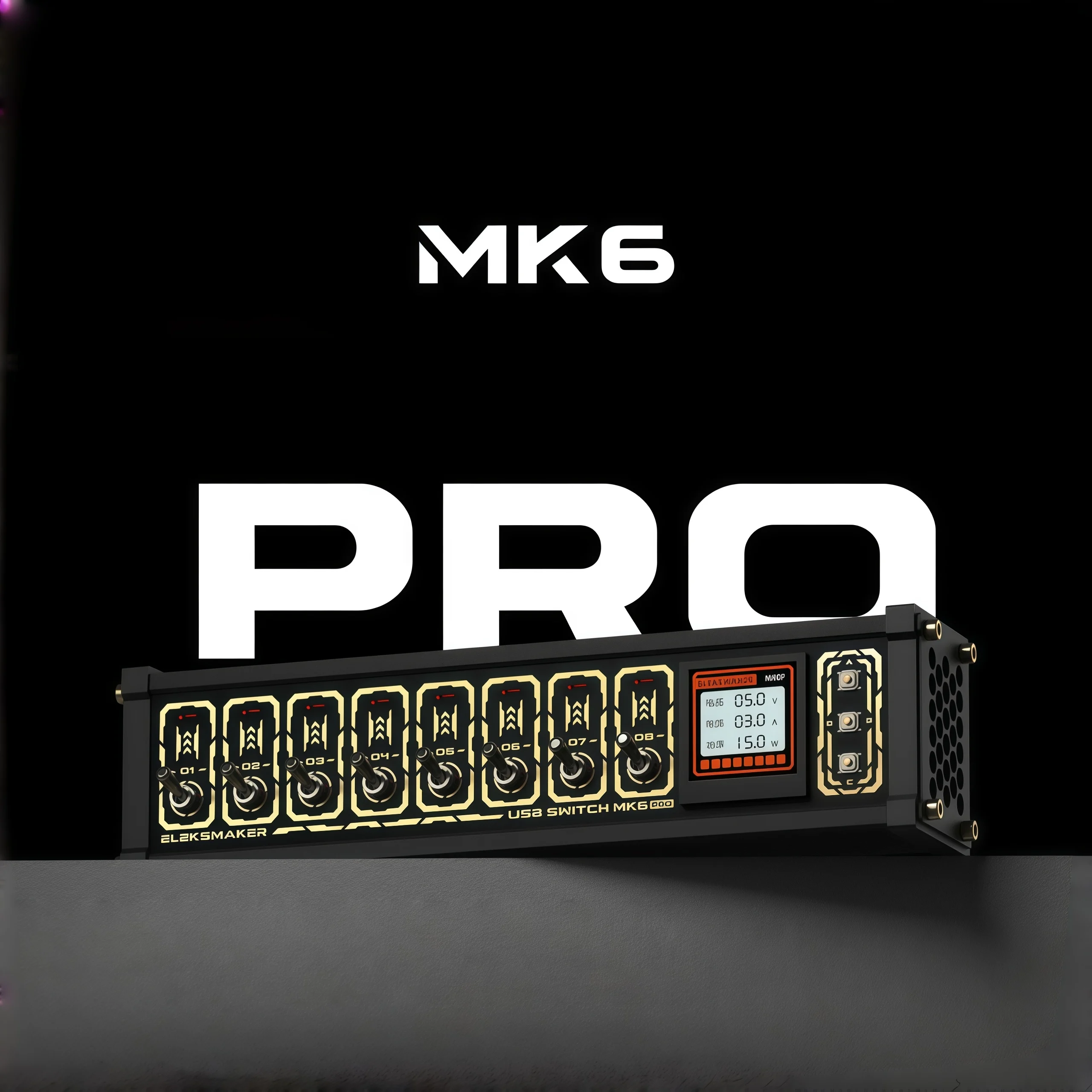 EleksMaker｜USB Switch, NK6,MK6,independent Control, Button Switch, Retro Gold Plating, Table Setting, Sense of Ceremony