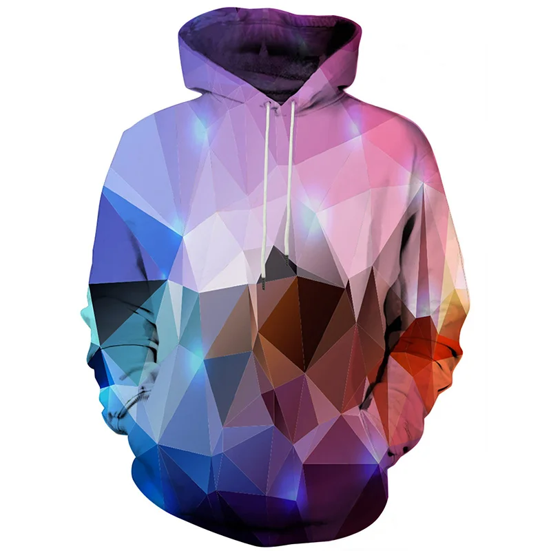 Geometry Dog Dinosaur Graphic Hoodie For Men Colorful 3D Printed Long-Sleeved Pullover Loose Hoodies Sweatshirt Streetwear Tops
