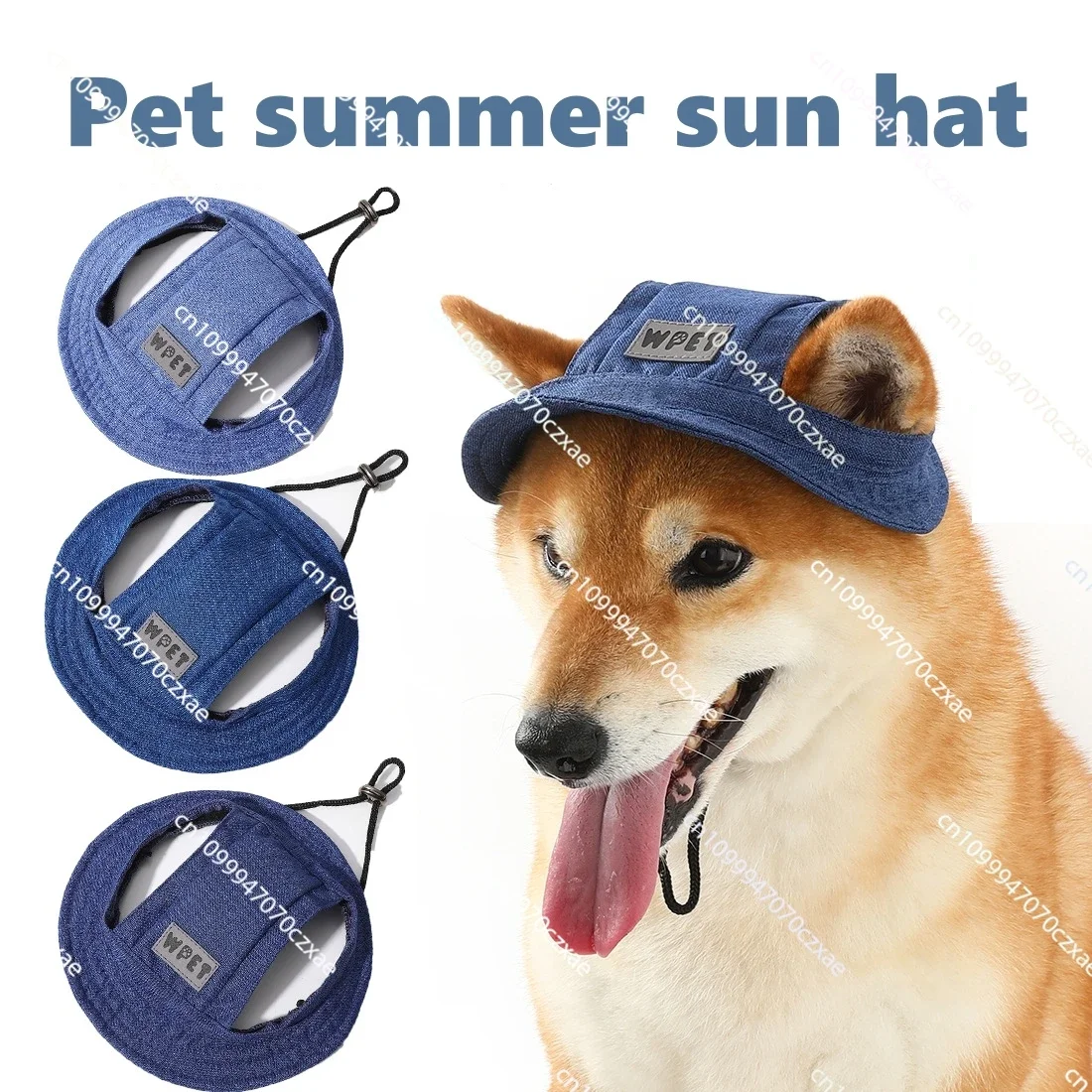 

NEW Summer Adjustable Pet Hat Leaky Ear Sunscreen Sunshade Linen Cowboy Dog Hat Sun Cap Visor Cute Outdoor Sport Hat for Dog